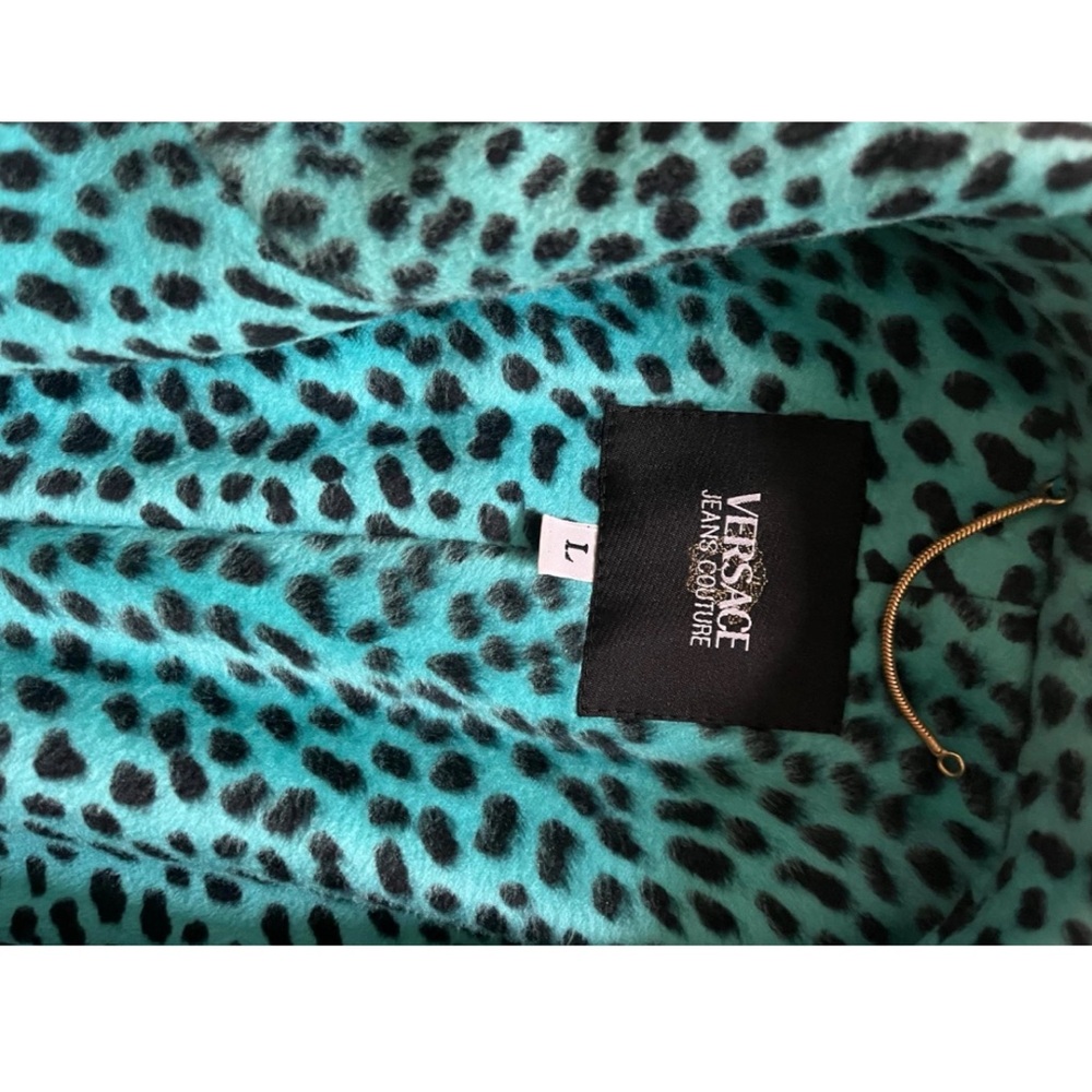 Versace Jeans blue zebra print jacket pea coat - Picture 3 of 5